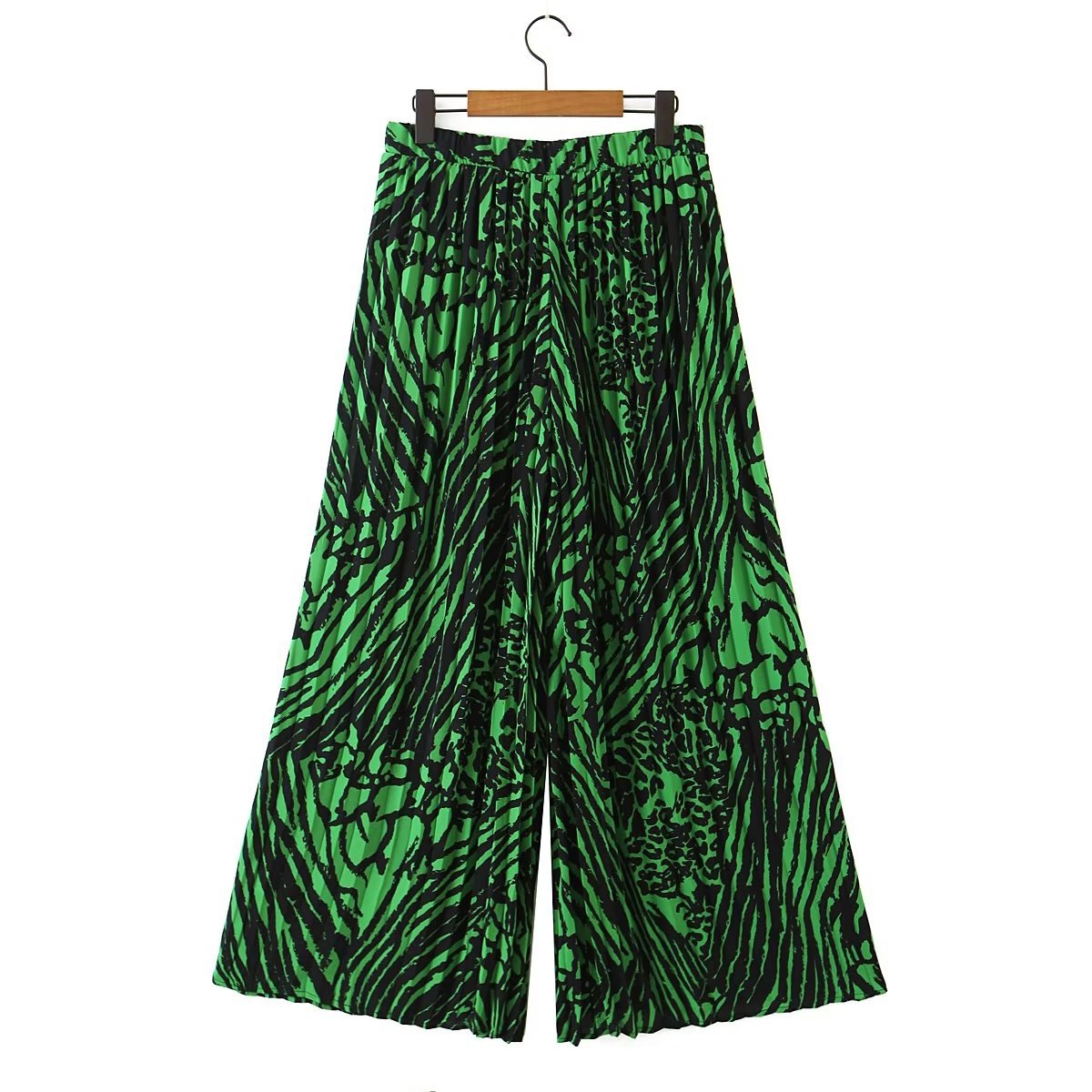 Women Pants Elegant Lady New Printed Elasticated Pleated Wide-leg Trousers Woman Clothes Fashion Wide Leg Pant