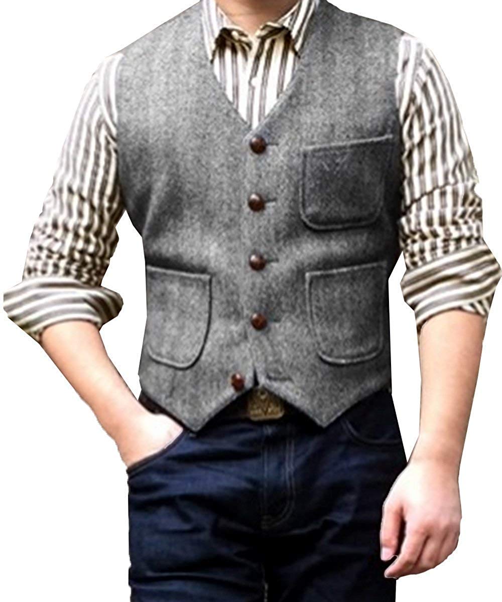 Men's Vest in Organic Cotton, Wool, and Cashmere Blend