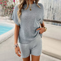 Casual knitted short woolen clothing set