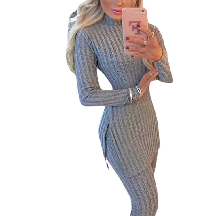 2022 Fashion Set with Split Top and Long Pants
