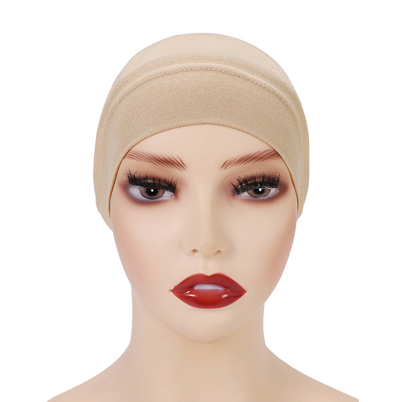Modal Solid Color Malaysian Beanie with Neck Scarf