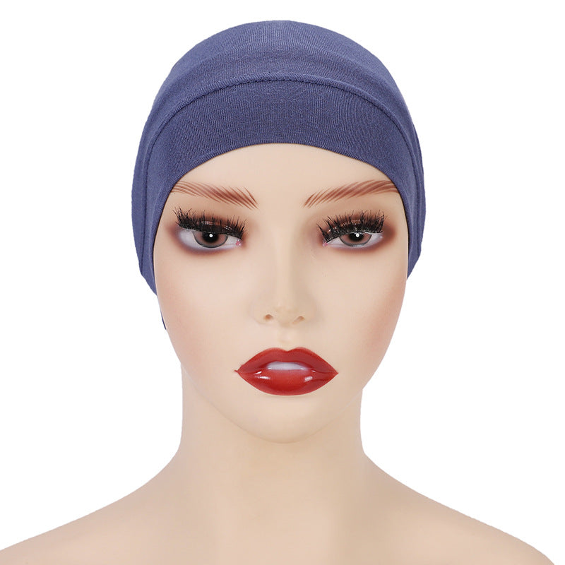 Modal Solid Color Malaysian Beanie with Neck Scarf