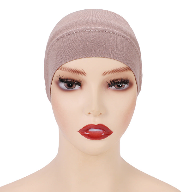 Modal Solid Color Malaysian Beanie with Neck Scarf