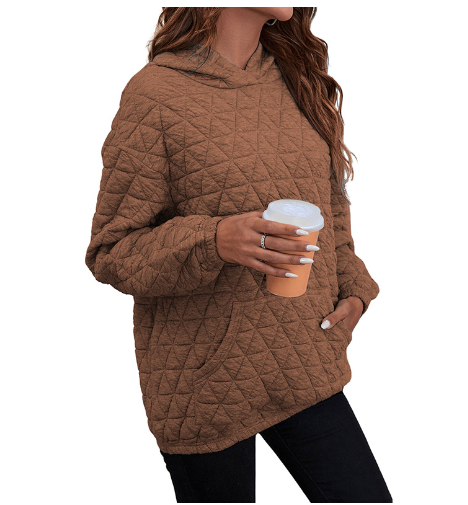 Women's Solid Color Hooded Sweater for Autumn