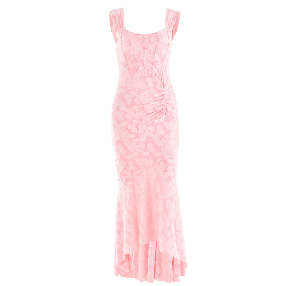 Fashionable Floral Strapless Mermaid Long Dress for Women