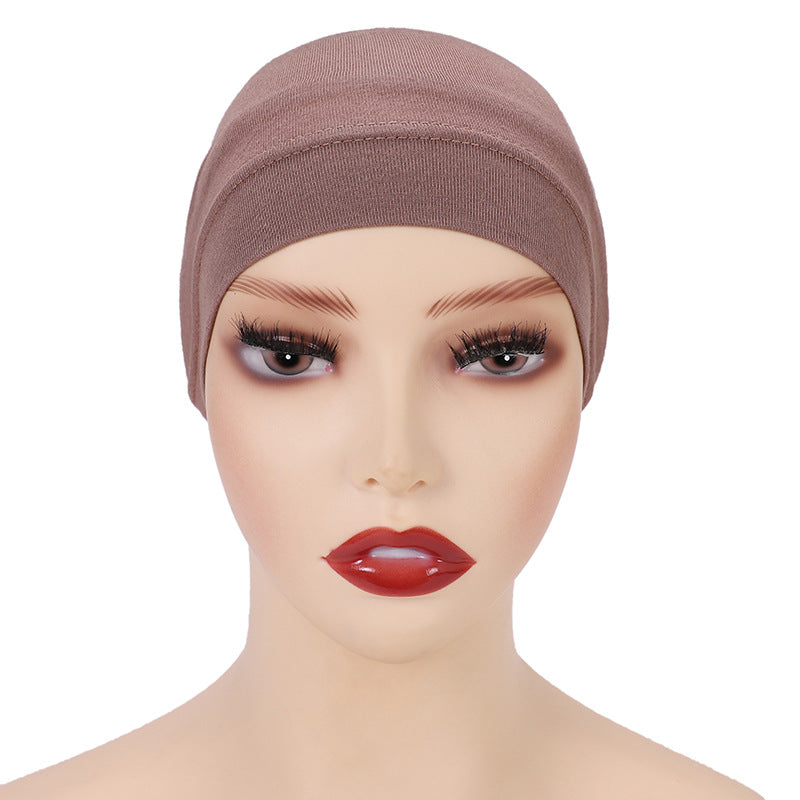 Modal Solid Color Malaysian Beanie with Neck Scarf