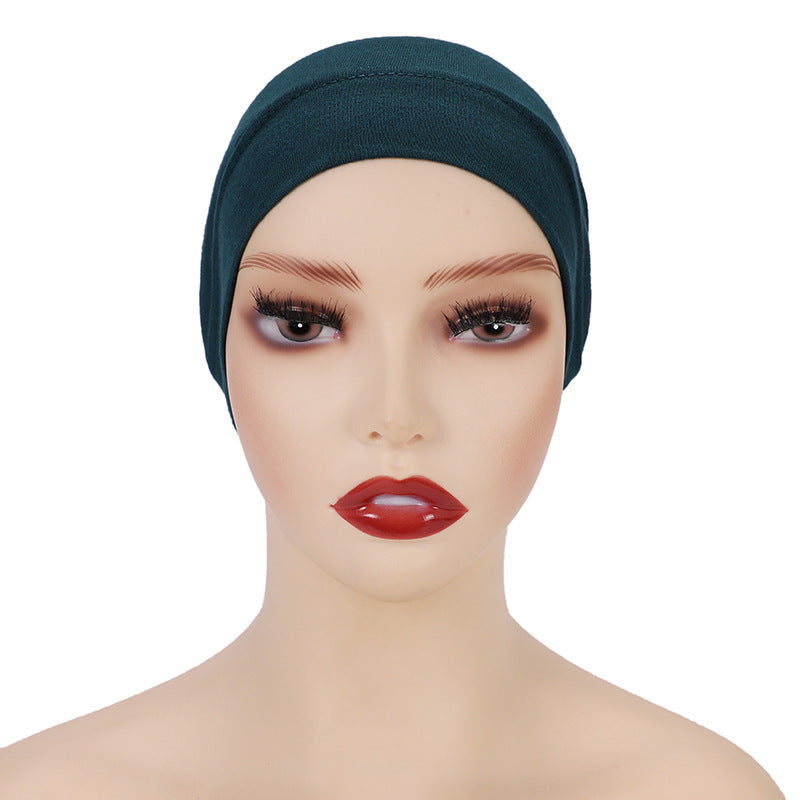 Modal Solid Color Malaysian Beanie with Neck Scarf