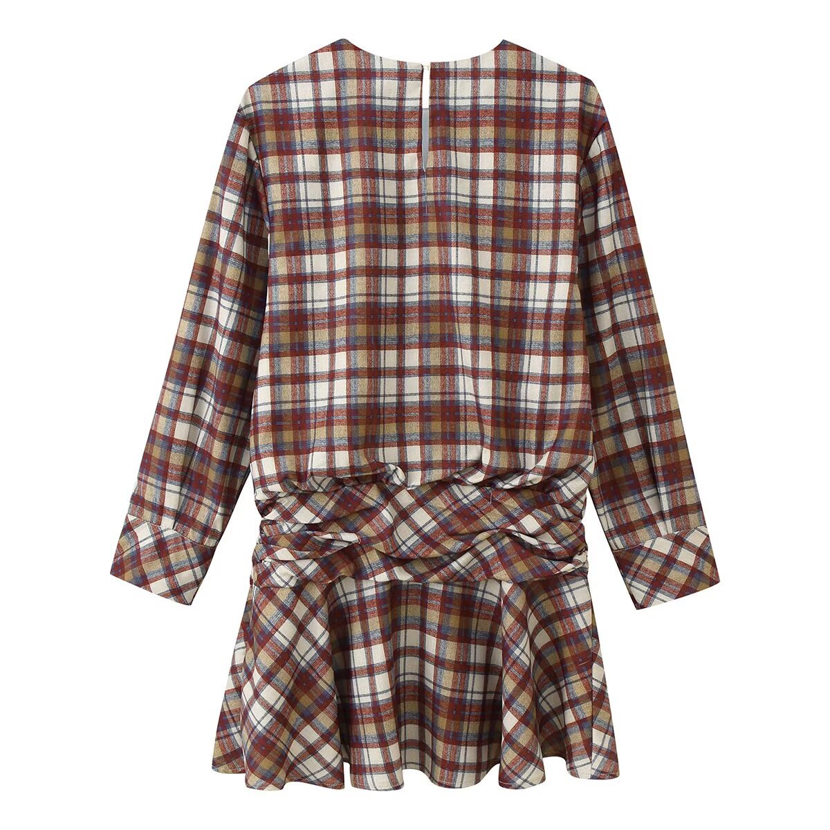 Checkered mini dress for women's clothing