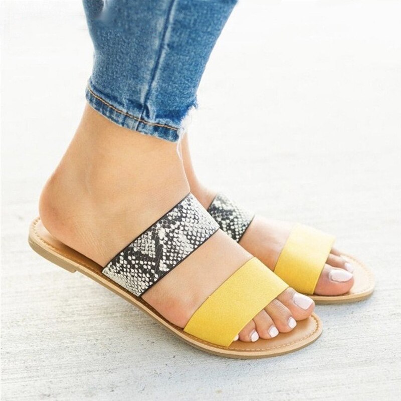 Summer New Women's Slippers Flip Flops Female Slides Beach Shoes Woman Open Toe Flats Sandals Slippers Chaussures Femme