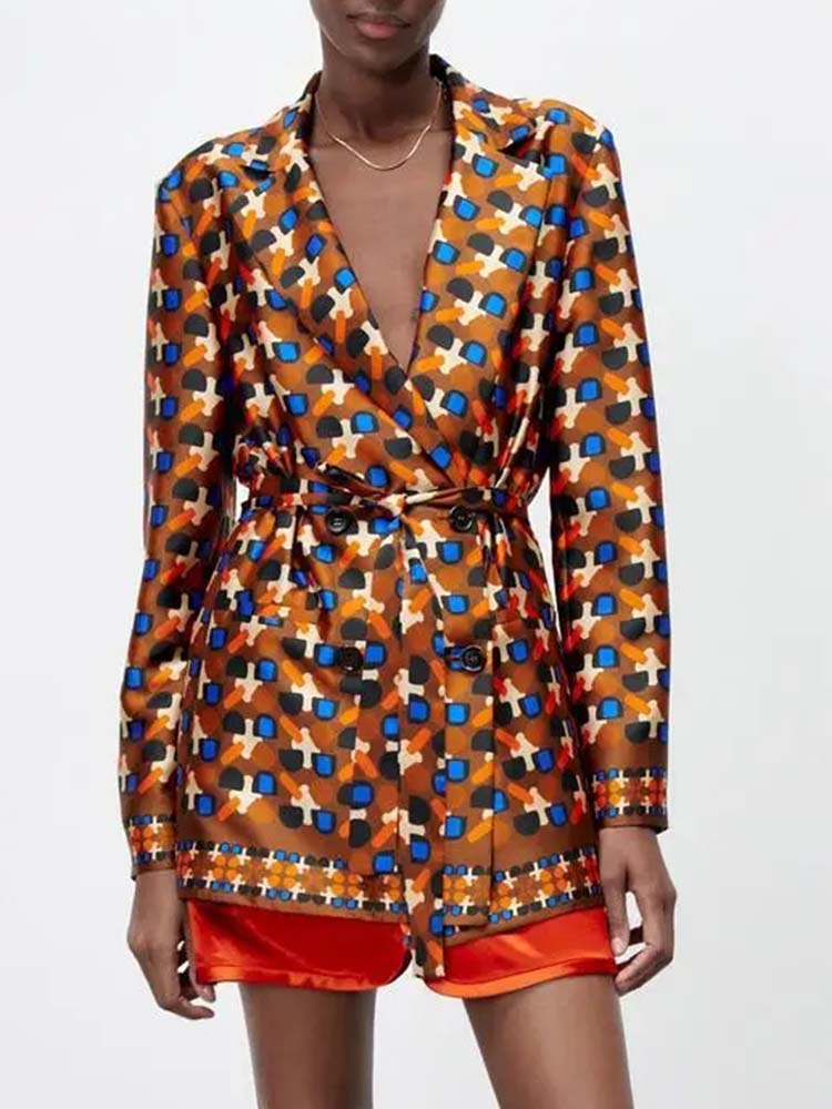 Woman 2 Pieces Shirts Pants Sets New Fashion Printed Blouses Tops+Straight Pants Set Casual Vintage Women Suit