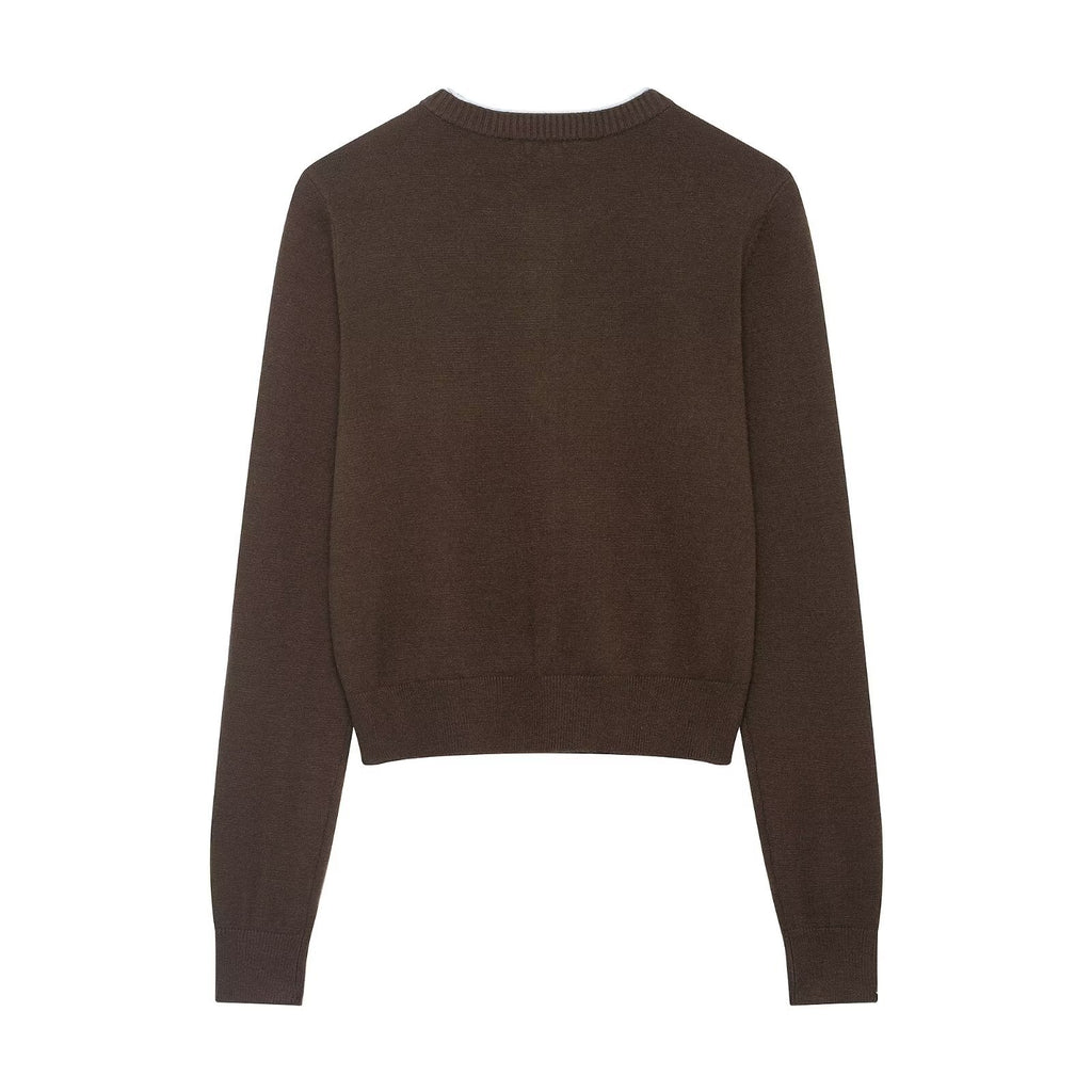 Splicing Knitted Jacket for Women's Clothing