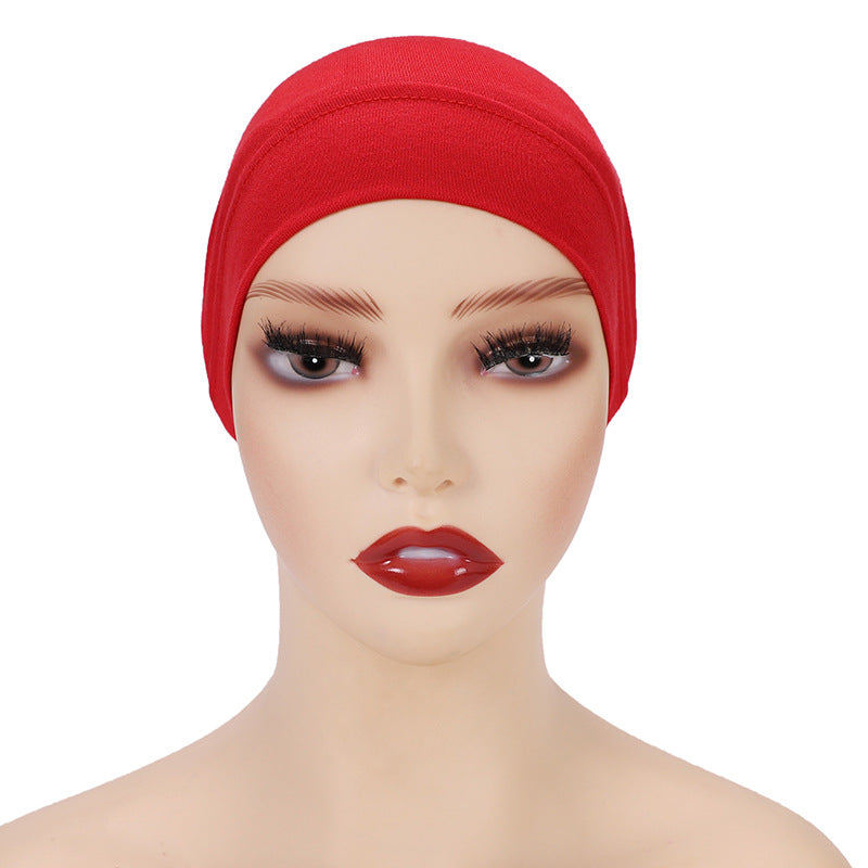 Modal Solid Color Malaysian Beanie with Neck Scarf