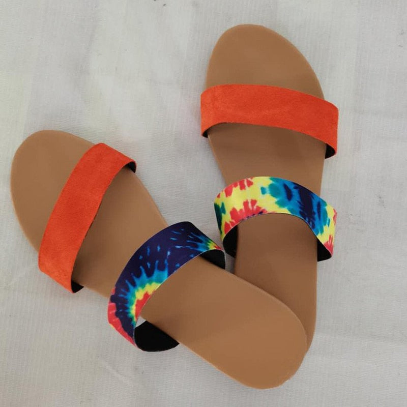 Summer New Women's Slippers Flip Flops Female Slides Beach Shoes Woman Open Toe Flats Sandals Slippers Chaussures Femme