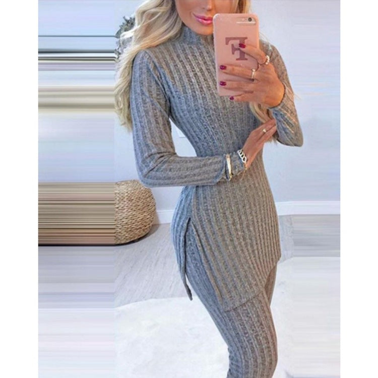 2022 Fashion Set with Split Top and Long Pants