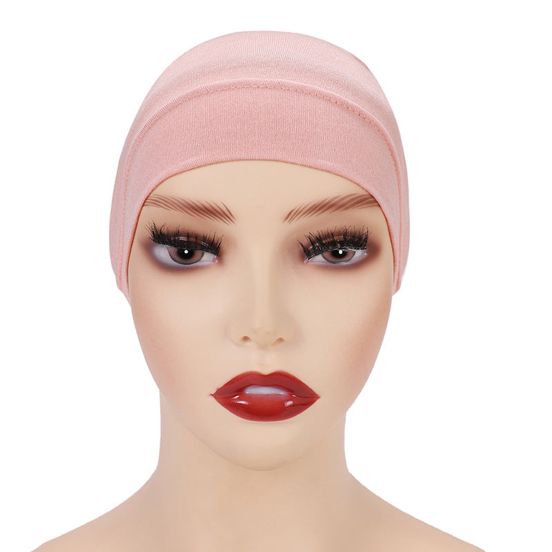 Modal Solid Color Malaysian Beanie with Neck Scarf