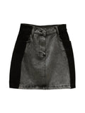 High Waisted A-Line Denim Skirt
