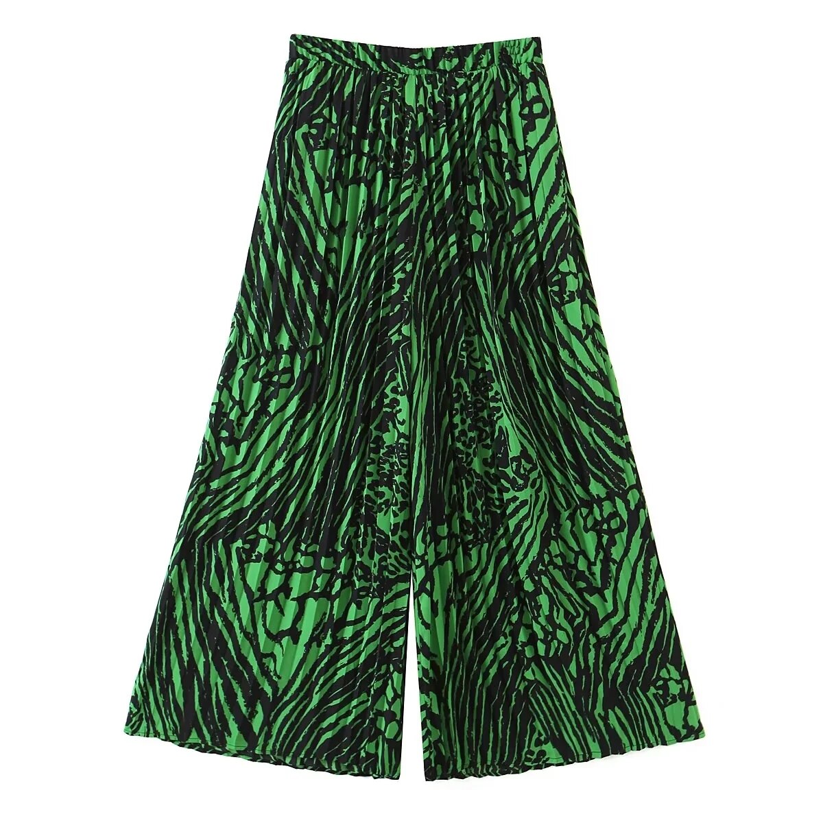 Women Pants Elegant Lady New Printed Elasticated Pleated Wide-leg Trousers Woman Clothes Fashion Wide Leg Pant