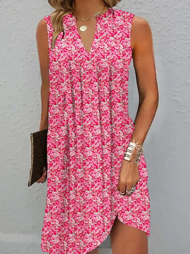 Multi-color A-Line Sleeveless Dress for Women