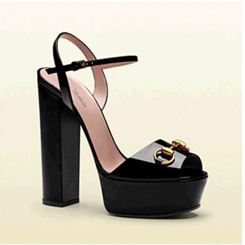 Customized Handmade Plarform Women Sandals Woman Shoes High Heel Block Heel Peep Toe Brand Yellow Pink Black Wine Red Shoes