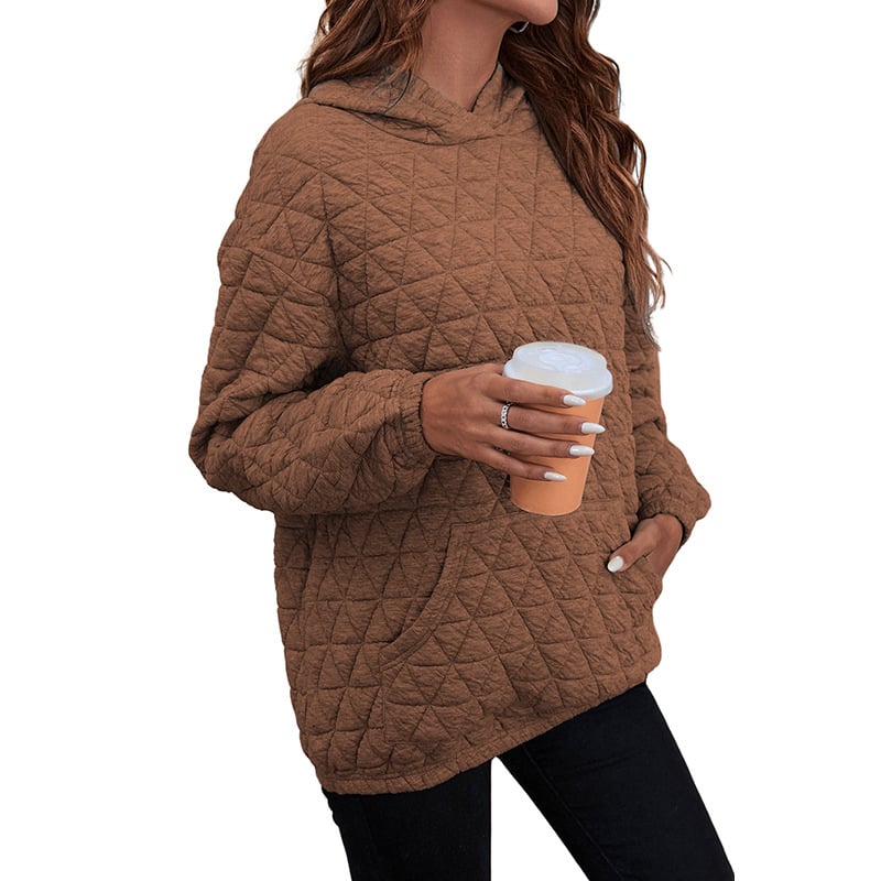 Women's Solid Color Hooded Sweater for Autumn