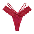 1pc Women's Seamless Lace Ice Silk Thin Strap Thong