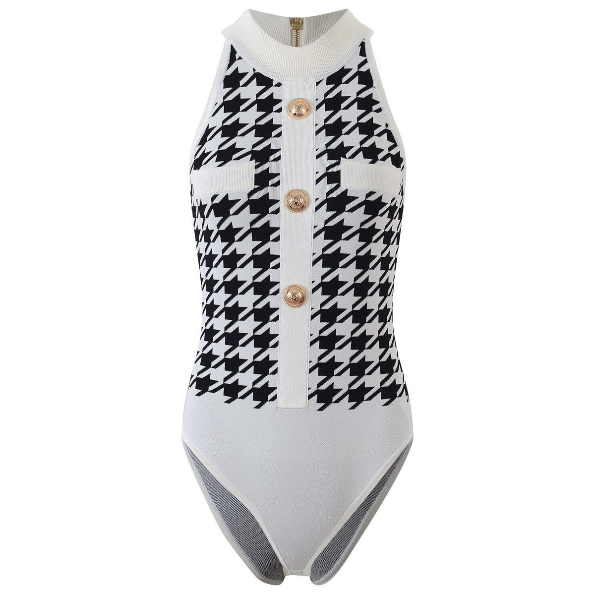 Luxury Designers Summer Clothes Vintage Lion Buttons Plaid Jumpsuit Women Sleeveless Sexy Outfits for Woman