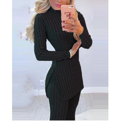 2022 Fashion Set with Split Top and Long Pants