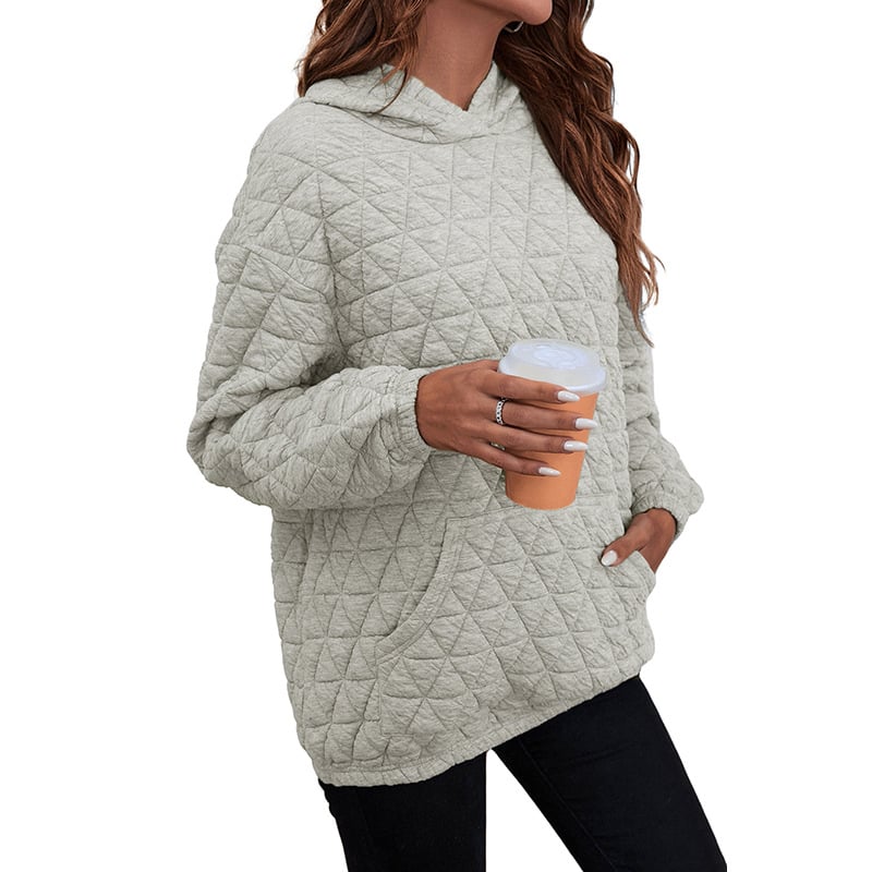Women's Solid Color Hooded Sweater for Autumn