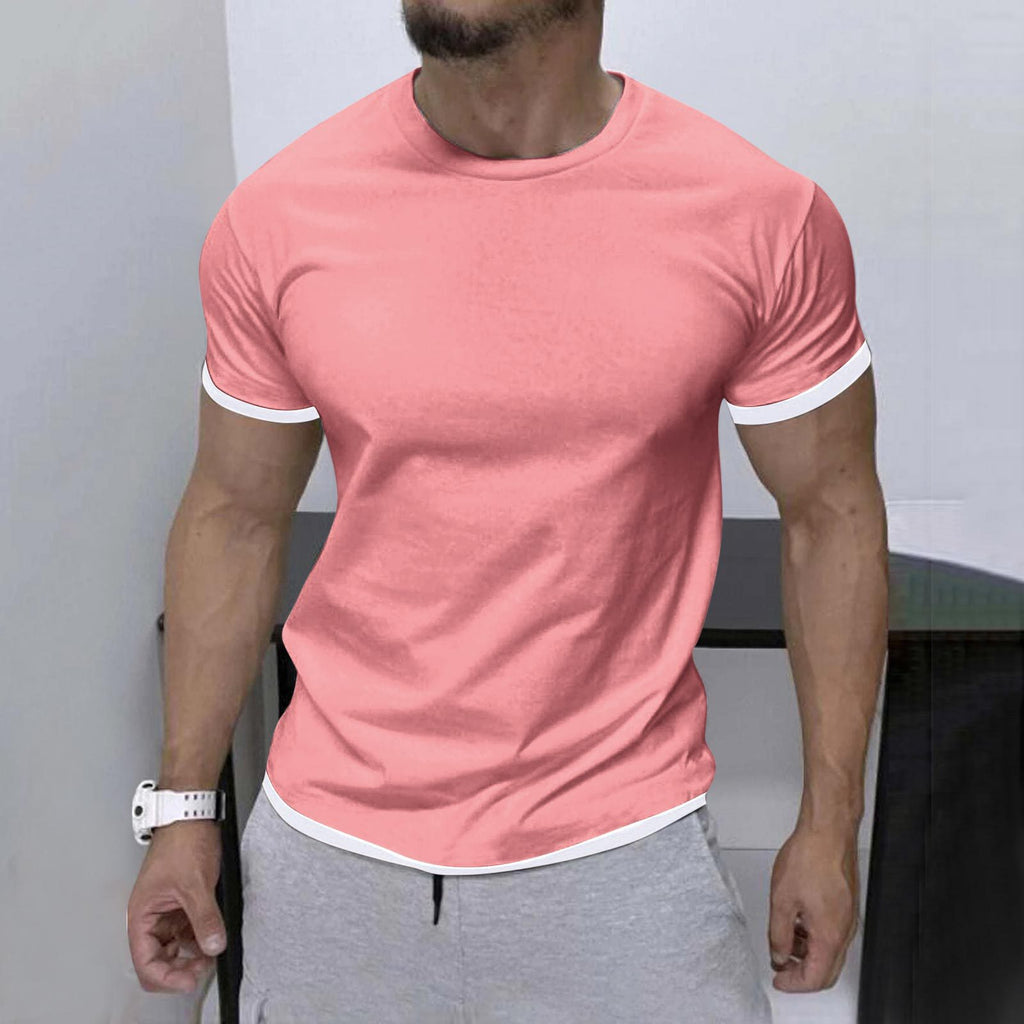 Men's Stylish Contrast Color Short-sleeve T-shirt