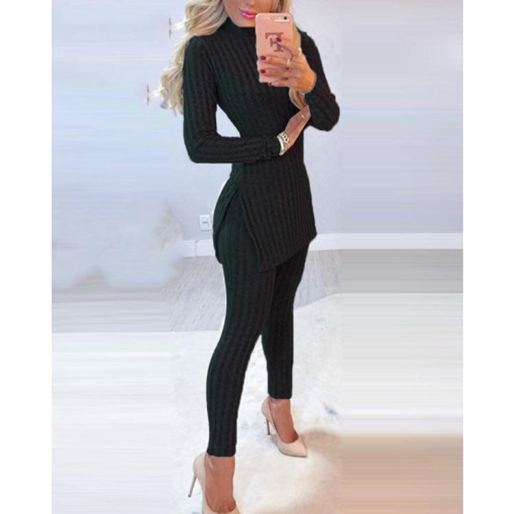 2022 Fashion Set with Split Top and Long Pants
