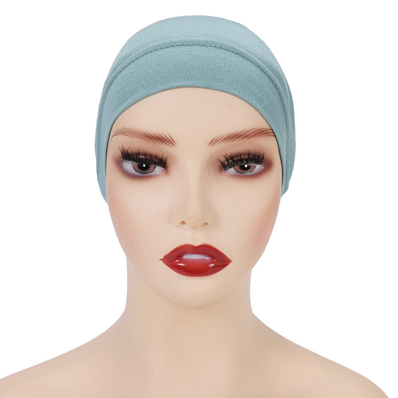 Modal Solid Color Malaysian Beanie with Neck Scarf