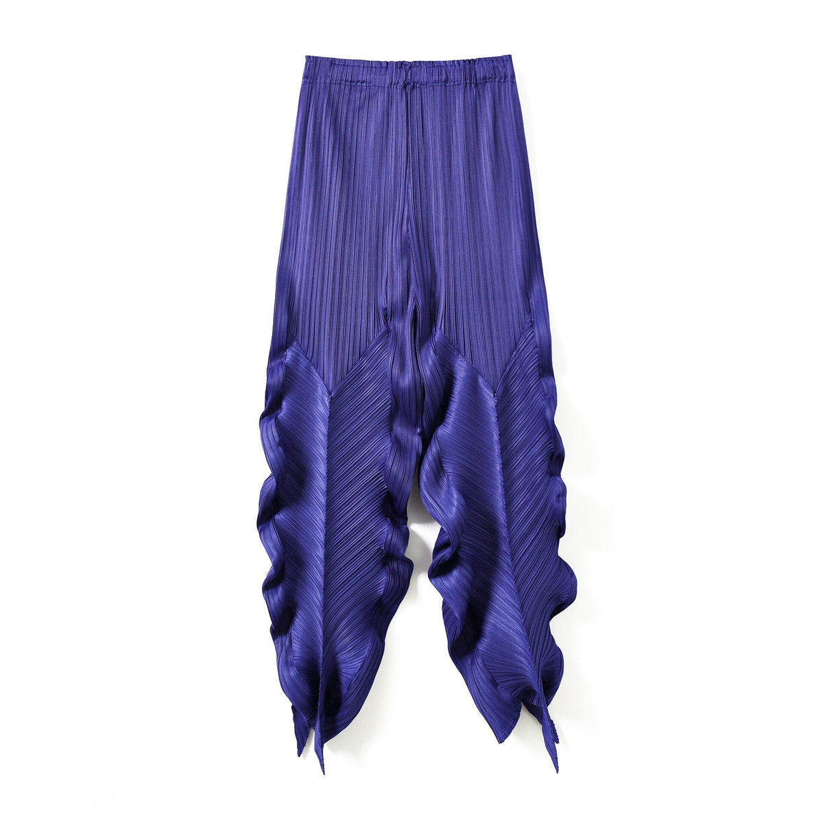 Woman Pleated Pants Straight High Waist Elastic Irregular Design Solid Wild Casual Style New Summer Fashion