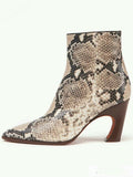 Sexy Pointed Toe Ankle Boots For Women High Heeled Warm Short Shoes Woman Side Zipper Soft Leather Boots