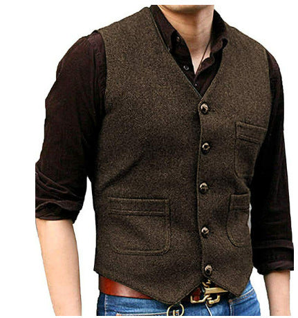 Men's Vest in Organic Cotton, Wool, and Cashmere Blend