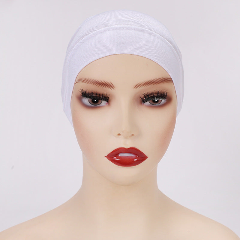 Modal Solid Color Malaysian Beanie with Neck Scarf