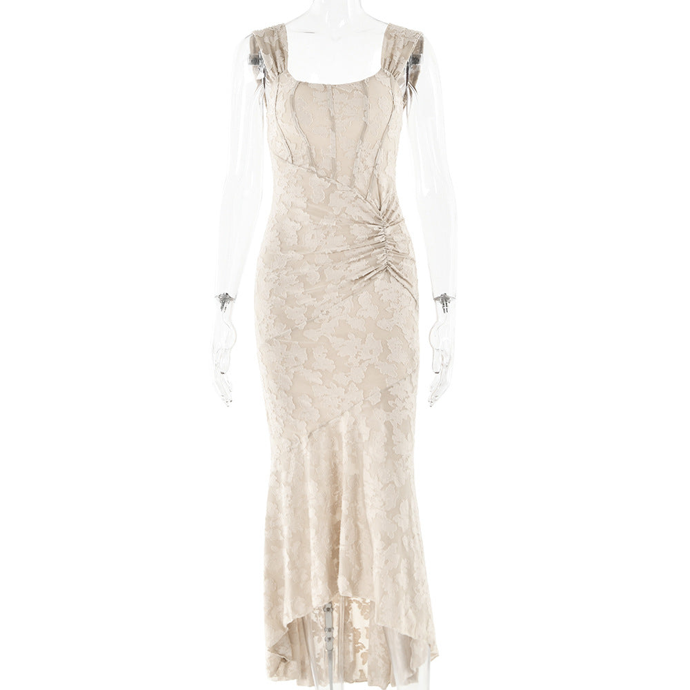 Fashionable Floral Strapless Mermaid Long Dress for Women