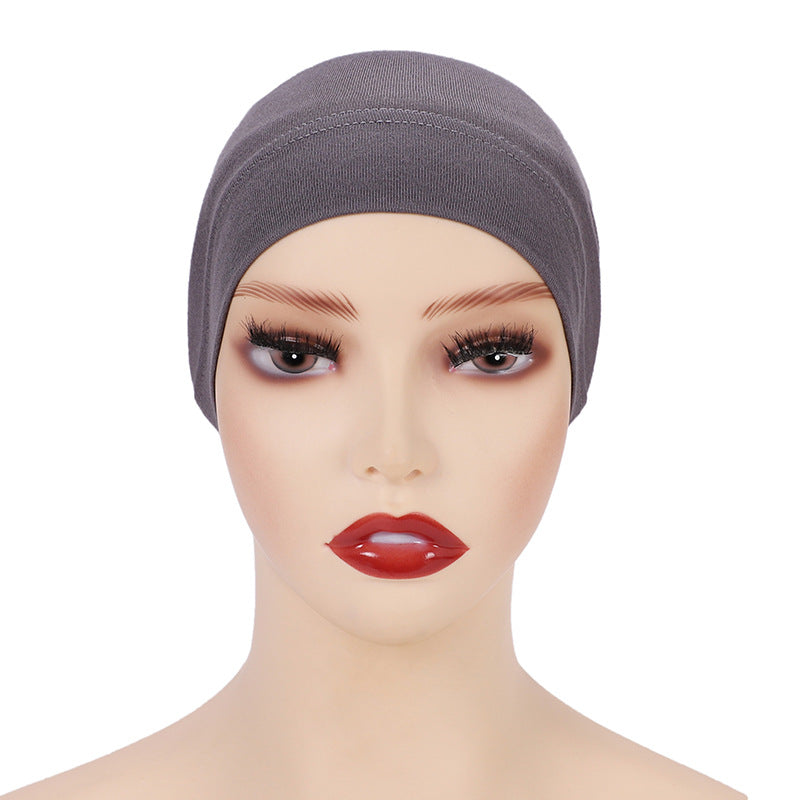 Modal Solid Color Malaysian Beanie with Neck Scarf