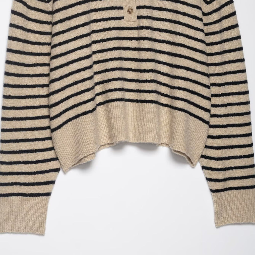 Striped knitted sweater for women's clothing