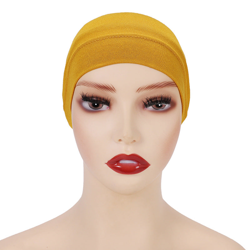 Modal Solid Color Malaysian Beanie with Neck Scarf