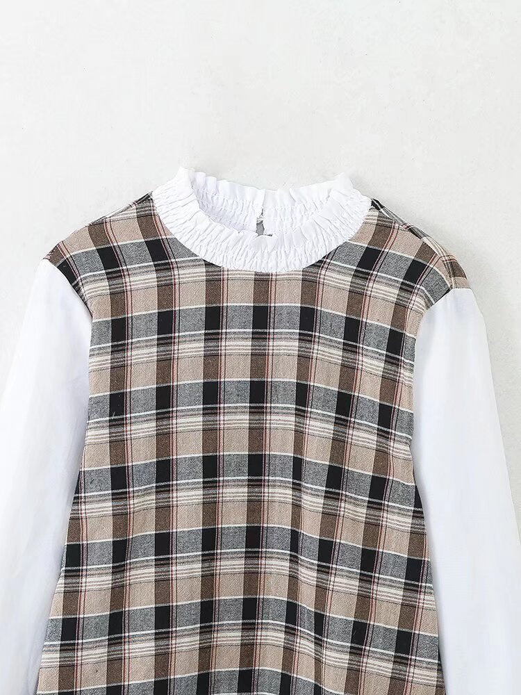 Spring Women Fashion Blouse New O Neck Long Sleeves Loose Shirts Woman With Pleats Vintage Elegant Female Shirt