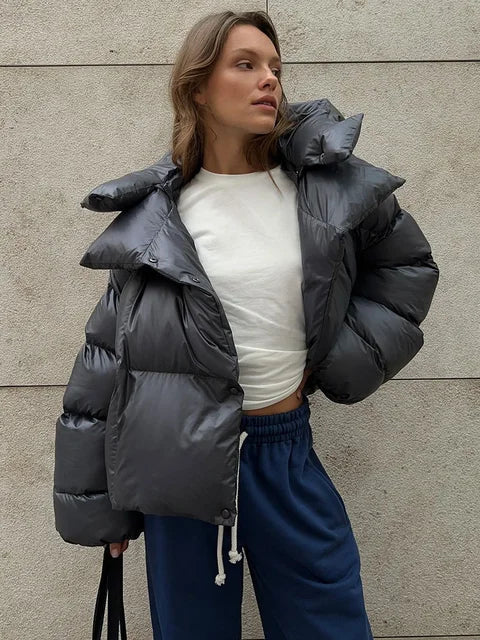 Parkas Long Sleeve Top Women Autumn Winter Warm Coat Women's Street Fashion Hoodies Woman Cotton-padded Jacket