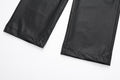 Autumn Fashion Women Elegant Side Pockets Drawstring Casual Joggings Long Pants Woman Black High Waist Faux Leather Pants