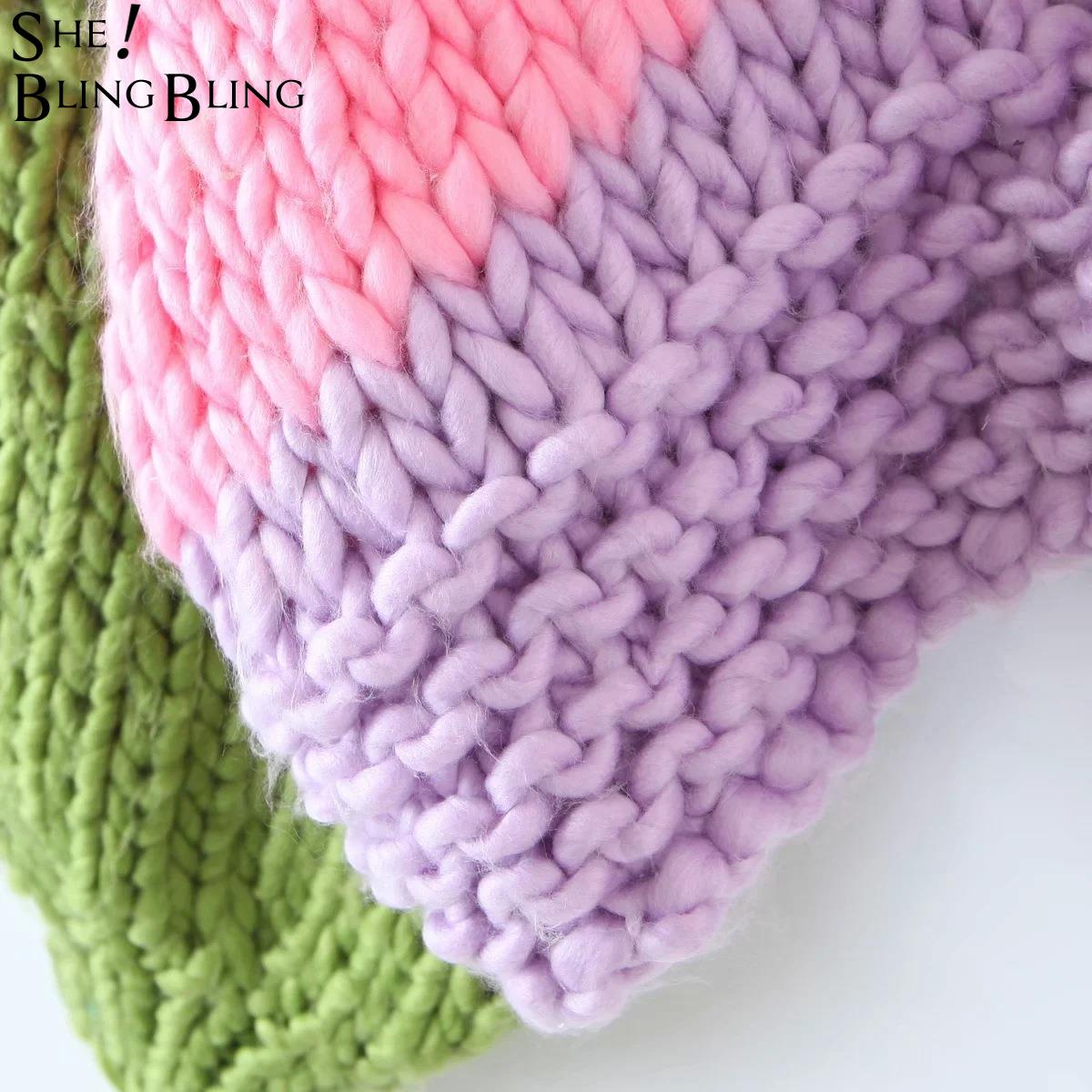 SheBlingBling   Woman Casual Traf Sweaters Traf Pull Autumn Winter Thick Chunky Knit Cardigan Splicing Femmale Crop Jacket