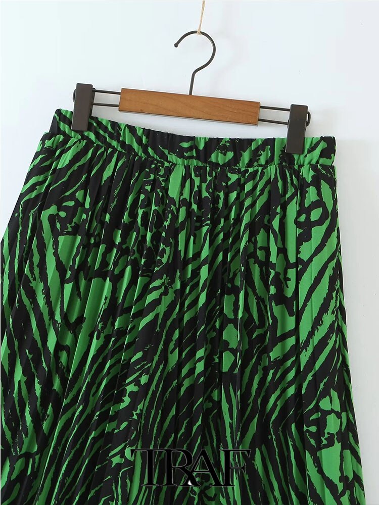 Women Pants Elegant Lady New Printed Elasticated Pleated Wide-leg Trousers Woman Clothes Fashion Wide Leg Pant