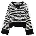Sweaters For Women  New Chenille Knitted Crochet Hollow Cropped Sweater Woman Commute Office Lady Mujer Pullovers