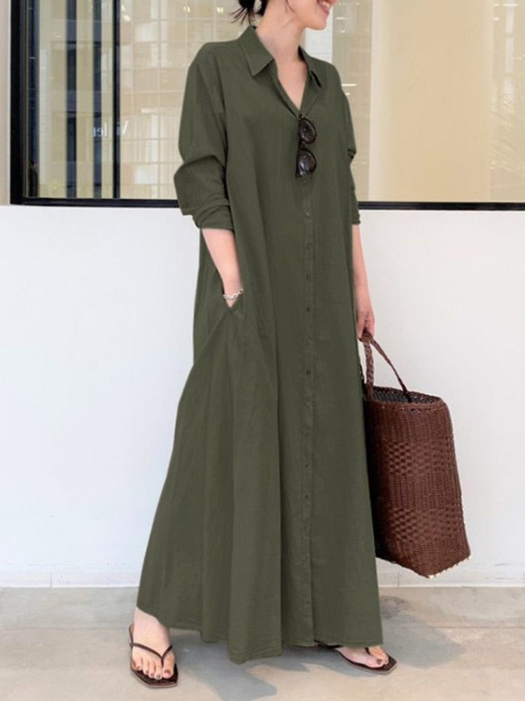 Summer New Dresses for Woman Fashion Striped Cardigan Loose Large Casual Temperament Commuter Irregular Women's Long Dress Tops