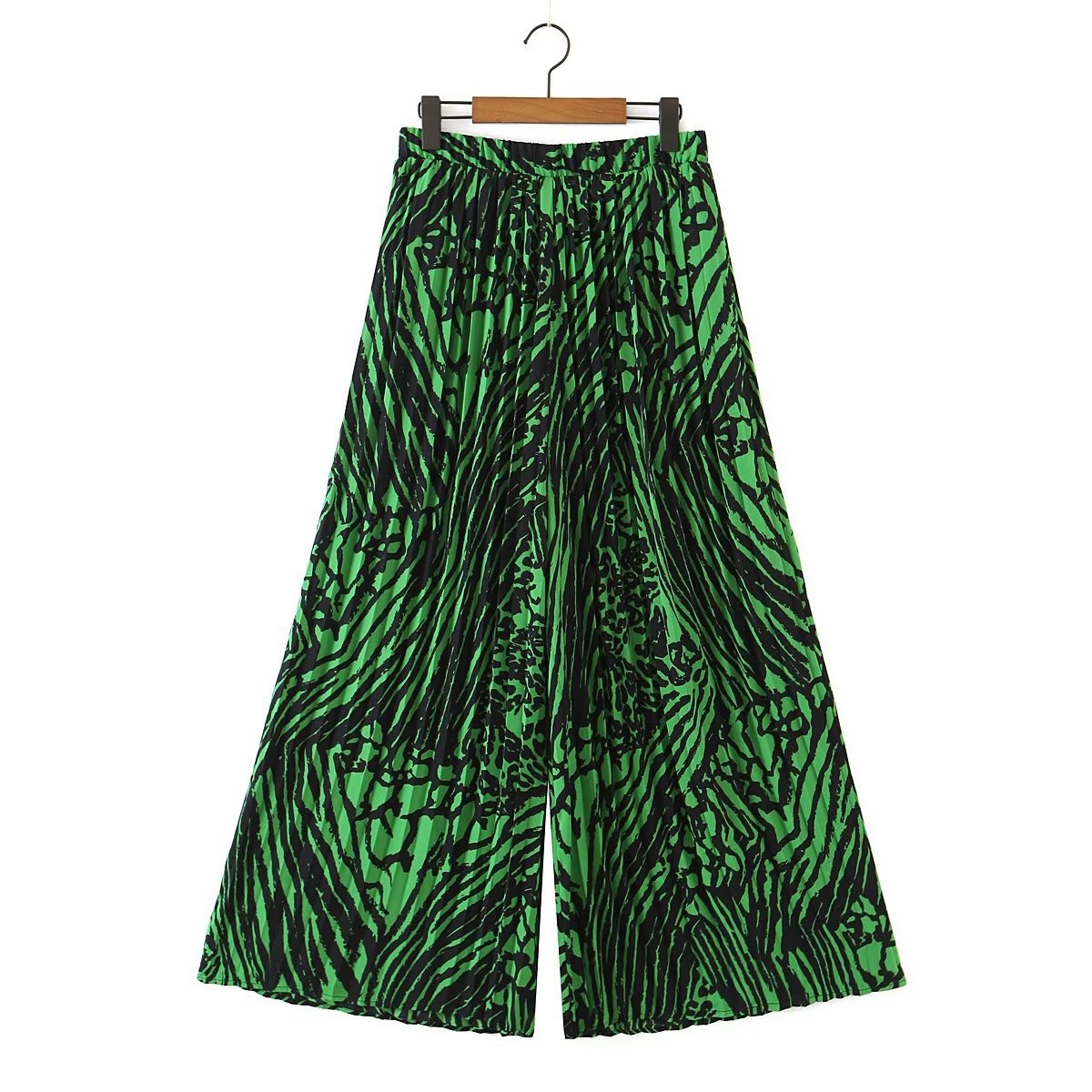 Women Pants Elegant Lady New Printed Elasticated Pleated Wide-leg Trousers Woman Clothes Fashion Wide Leg Pant