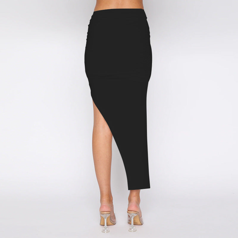 Asymmetric pleated skirt for women's clothing