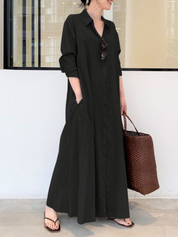 Summer New Dresses for Woman Fashion Striped Cardigan Loose Large Casual Temperament Commuter Irregular Women's Long Dress Tops
