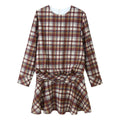 Checkered mini dress for women's clothing